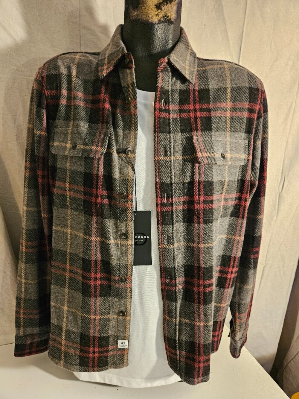 Men's NEW 7 Diamonds Classic Flannel Shirt NWTG Size M Medium